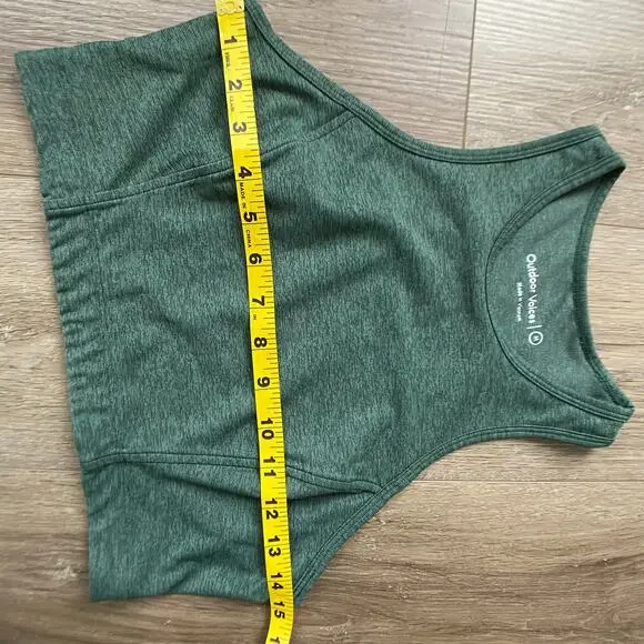 Outdoor Voices Athena Crop Top Sports Bra Sz M Green - Picture 6 of 7